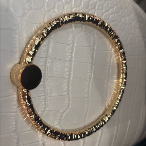 Ted Baker White Croc-Embossed Tote Bag with Gold Accents - Picture 14 of 16